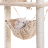 Real Wood 70" Cat Furniture,Ultra thick Faux Fur Cat Condo